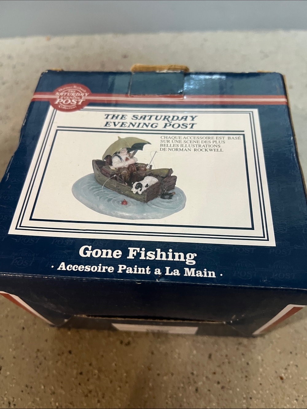 'Gone Fishing' Hand-Painted Fish Ornament - Blue